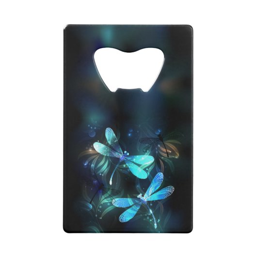 トンボ白熱［赤熱］光を放つイ湖 クレジットカード栓抜き (正面)