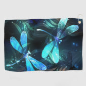 トンボ白熱［赤熱］光を放つイ湖 ゴルフタオル (横)