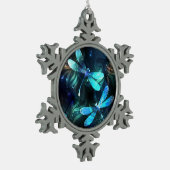 トンボ白熱［赤熱］光を放つイ湖 スノーフレークピューターオーナメント (左)