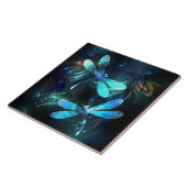 トンボ白熱［赤熱］光を放つイ湖 タイル (側面)