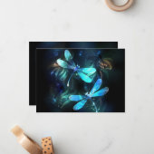 トンボ白熱［赤熱］光を放つイ湖 ノートカード (正面/裏面インサイチュ)