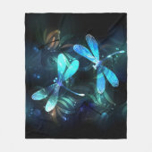 トンボ白熱［赤熱］光を放つイ湖 フリースブランケット (正面)