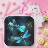 トンボ白熱［赤熱］光を放つイ湖 ペーパープレート (パーティー)