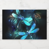 トンボ白熱［赤熱］光を放つイ湖 リキュールボトルラベル (シングルラベル)