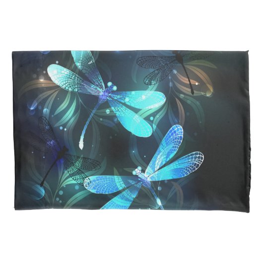 トンボ白熱［赤熱］光を放つイ湖 枕カバー (正面)