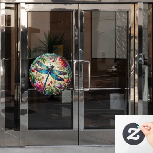 トンボ窓が貼り付く ウィンドウサイン (オフィスドア)