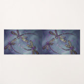 トンボ紫の夜のフリット風呂タオルセット ヨガマット (正面(横))