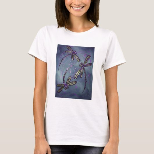 トンボ紫の夜逃げ Tシャツ (正面)
