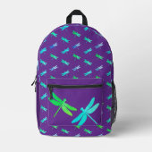 トンボ紫の明るい子供 プリントバックパック (正面)