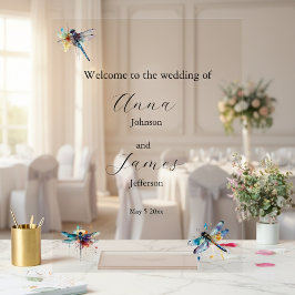 トンボ結婚式招待状葉書 アクリルサイン