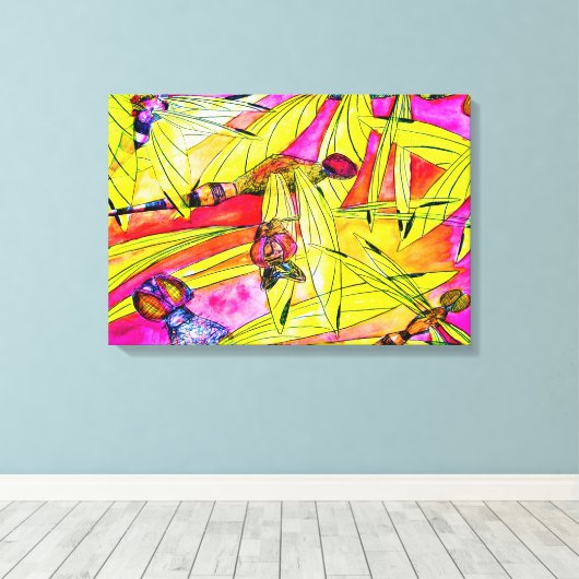 トンボ絵画イ色 キャンバスプリント (インサイチュ (ウッドフロア))