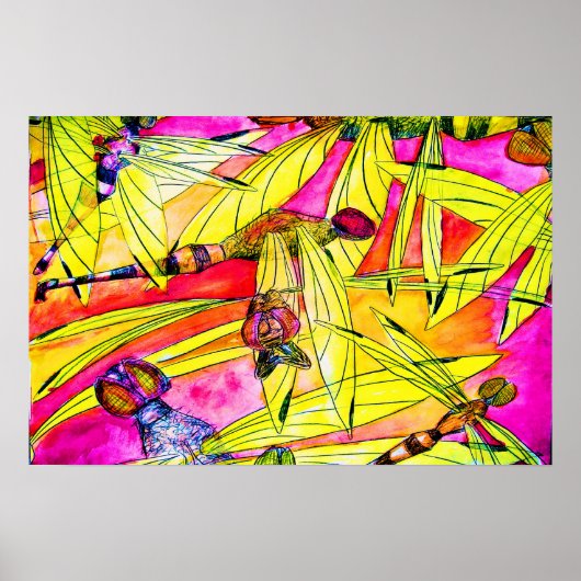 トンボ絵画イ色 ポスター (正面)