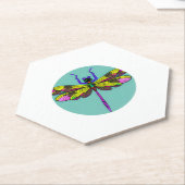 トンボ美しいカラフル華美、 ペーパーコースター (アングル)