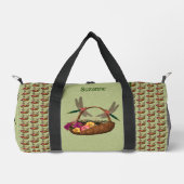 トンボ花パーソナライズされた籠 ダッフルバッグ (正面)