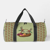 トンボ花パーソナライズされた籠 ダッフルバッグ (裏面)