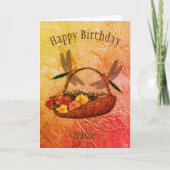 トンボ花籠パーソナライズされた誕生日カード カード (正面)