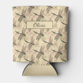 トンボ芸術的イ金ゴールドデザインパターン 缶クーラー (正面)