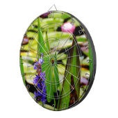 トンボ蓮と紫の花 ダーツボード (正面右)