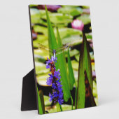 トンボ蓮と紫の花 フォトプラーク (側面)