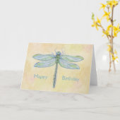 トンボ誕生日カード カード (黄色い花)