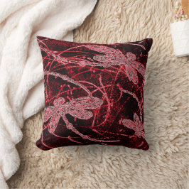 トンボ赤い霞 クッション