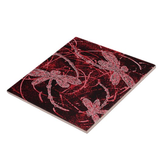 トンボ赤い霞 タイル (側面)