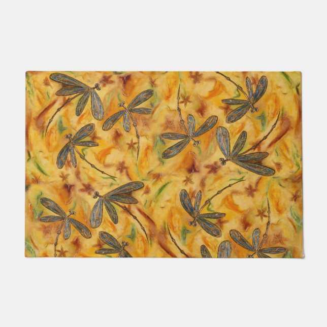 トンボ踊り暖かい風 ドアマット (正面)