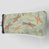 トンボ踊り金ゴールドパターヘッドカバー ゴルフヘッドカバー (正面)