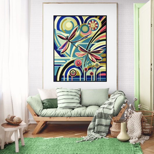 トンボ踊り：アールデコ飛行 ポスター