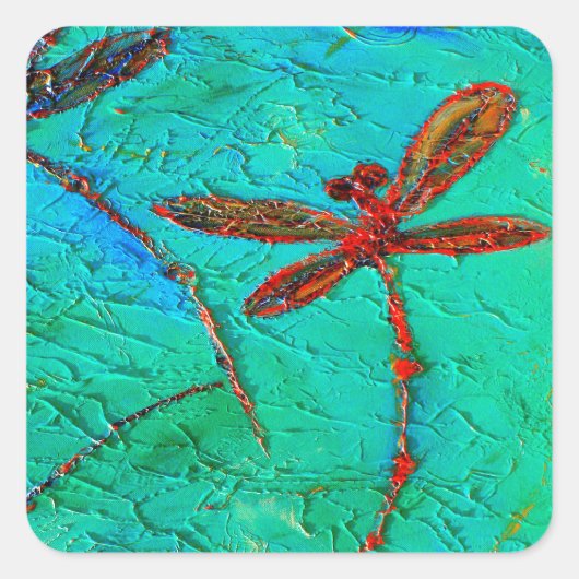 トンボ踊り スクエアシール (正面)