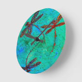 トンボ踊り ラウンド壁時計 (傾斜)