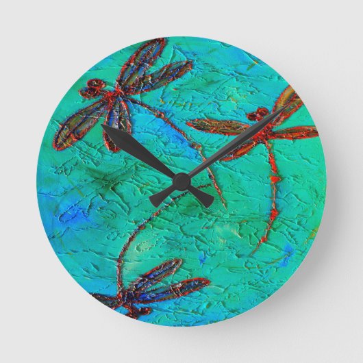 トンボ踊り ラウンド壁時計 (正面)