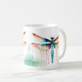 トンボ野生生物&自然水色セット コーヒーマグカップ (正面右)