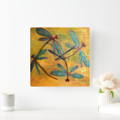 トンボ霞 スクエア壁時計 (ホーム)