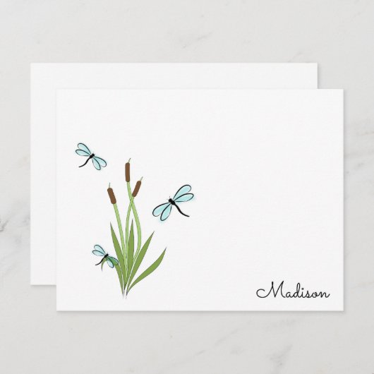 トンボ類とカタテパーソナライズされたールノートカード ノートカード (正面/裏面)