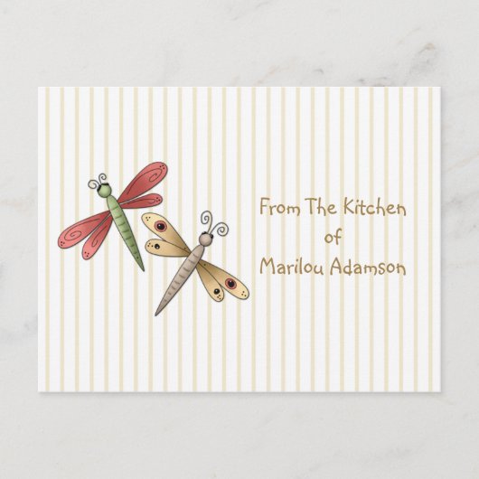 トンボ類のレシピカード ポストカード (正面)