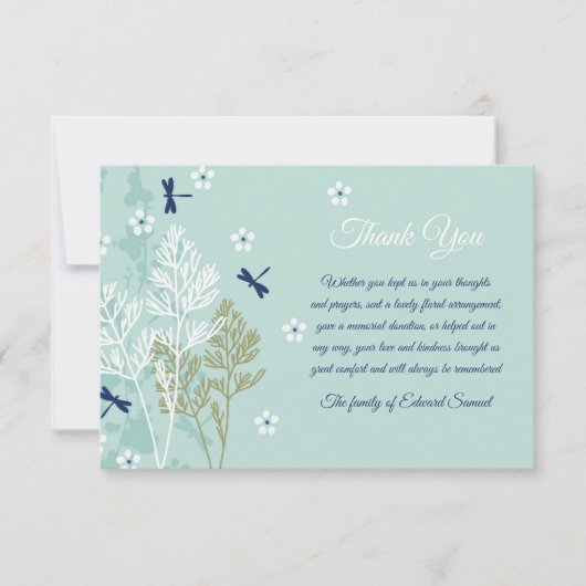 トンボ類悔やみや弔慰サンキューカード 招待状 (正面)