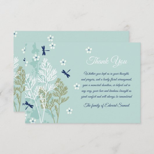 トンボ類悔やみや弔慰サンキューカード 招待状 (正面/裏面)