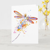 トンボ(ばちゃばちゃ)跳ねる カード (黄色い花)