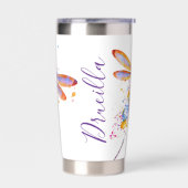 トンボ（ばちゃばちゃ）跳ねる パーソナライズされた 保温保冷タンブラー (左面)