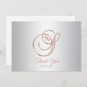 トンボ シルバー グレー ローズゴールド ありがとう | S サンキューカード (正面/裏面)