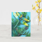 トンボ&ピンテリー折り畳みグリーティングカード カード (黄色い花)