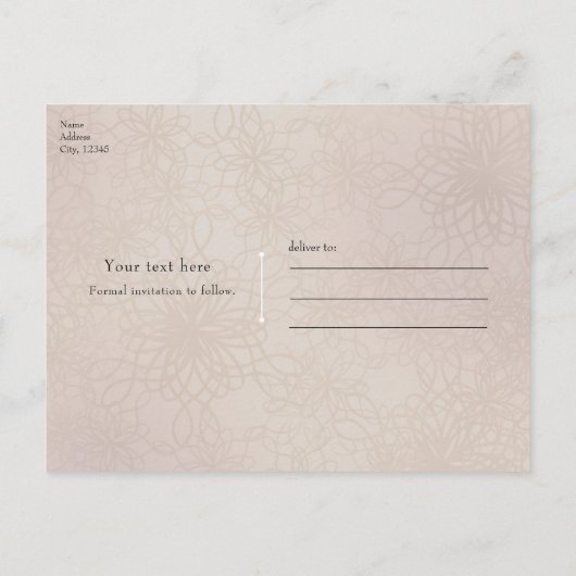 トンボ ヴィンテージ トンボ シック セーブ・ザ・デート 案内ポストカード (裏面)