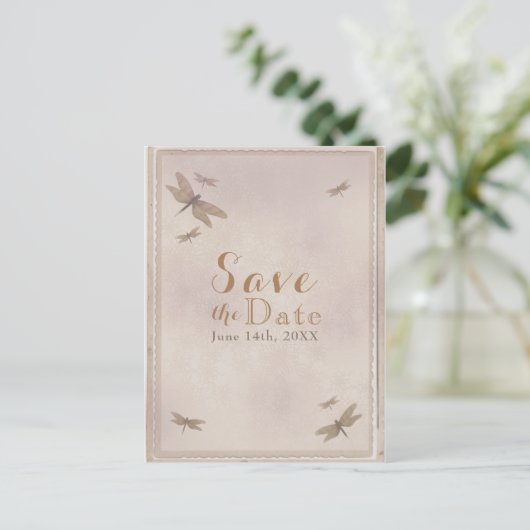 トンボ ヴィンテージ トンボ シック セーブ・ザ・デート 案内ポストカード (スタンド正面)