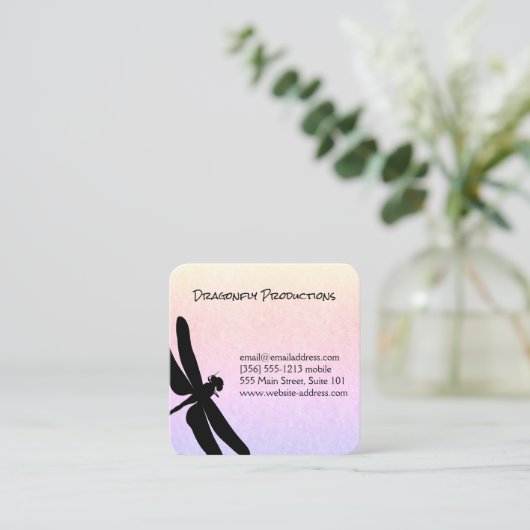 トンボ |昆虫 スクエア名刺 (スタンド正面)