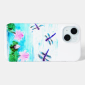 トンボ、《植物》スイレン花絵画池 Case-Mate iPhoneケース (裏面 (横))