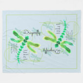 トンボ |淡い青 フリースブランケット (正面(横))