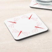 トンボ – 白懸命プラスチック製コースター – 6セット コースター (左側)