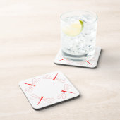 トンボ – 白懸命プラスチック製コースター – 6セット コースター (右側)