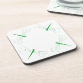 トンボ – 白懸命プラスチック製コースター – 6セット コースター (左側)